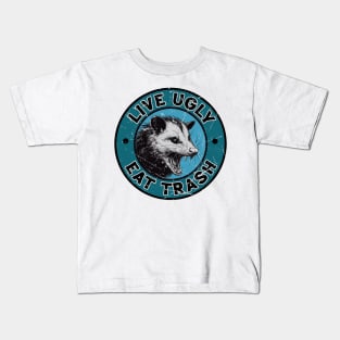 Live Ugly Eat Trash Opossum Kids T-Shirt